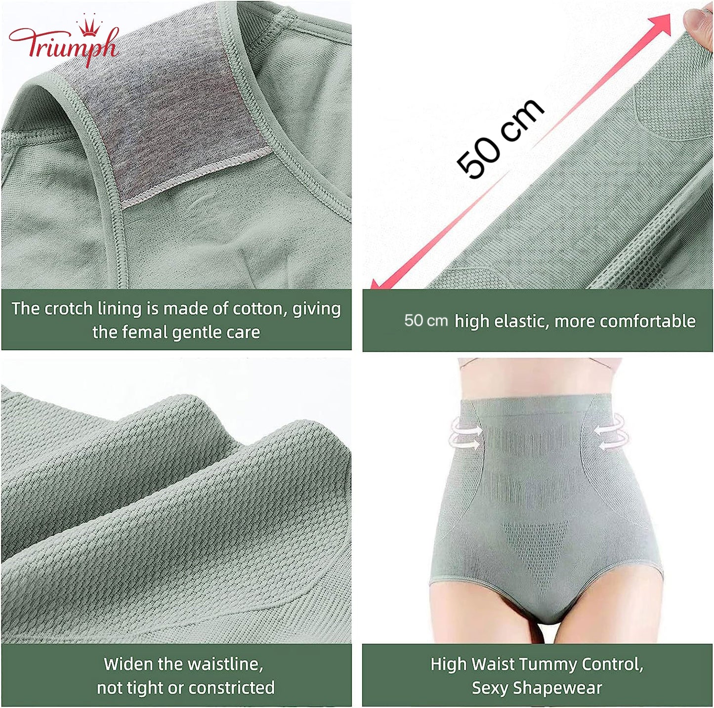 Triumph-Free shipping,5 Pack Women's Shapers Thermal Underwear Tummy Control Body Shaper Under Dress Graphene Mid Waist Extra Firm Underwear Sexy Panties