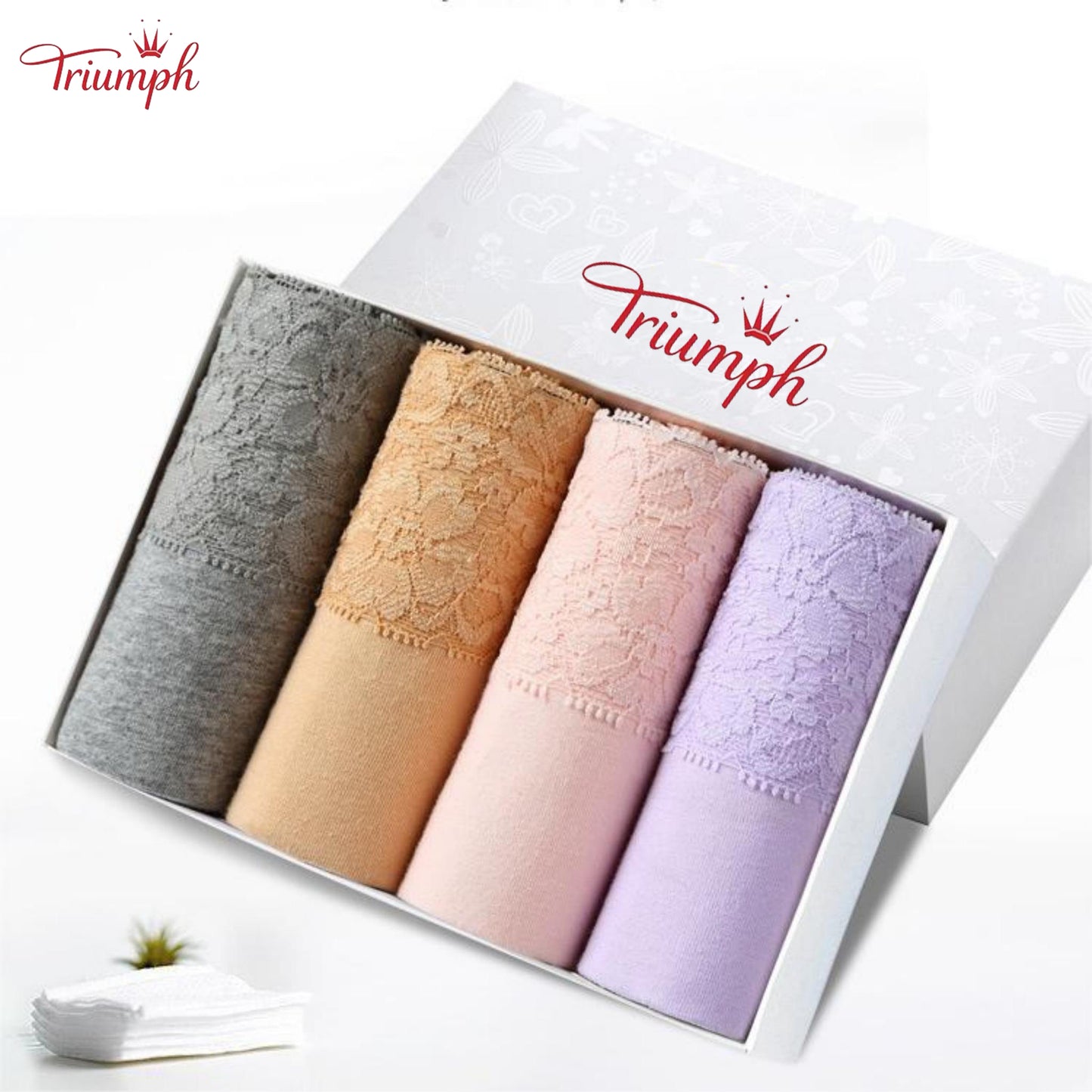 Triumph - 4 Piece Lace Panties Set,Free Shipping,Suitable for 45-90 KG