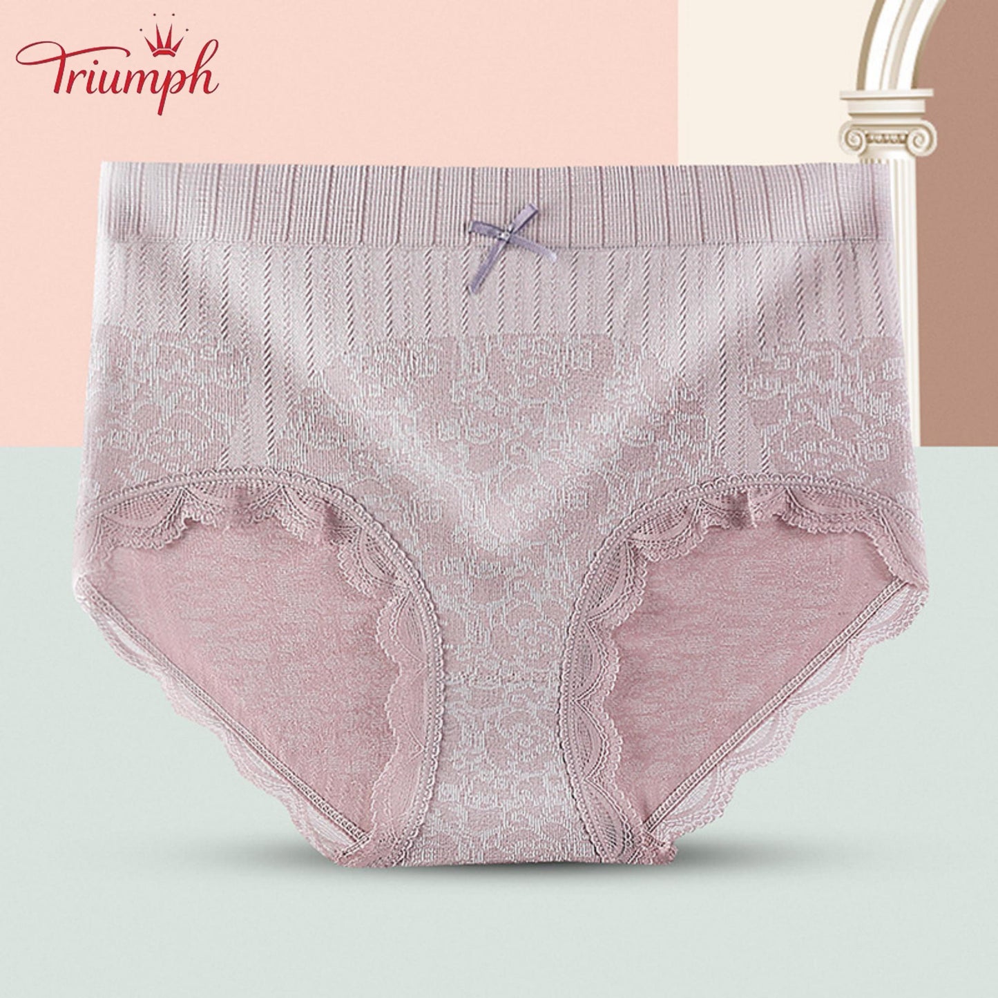 Triumph - Free Shipping,4 Pairs of Comfortable, Breathable High-Waisted Briefs,Lace Border
