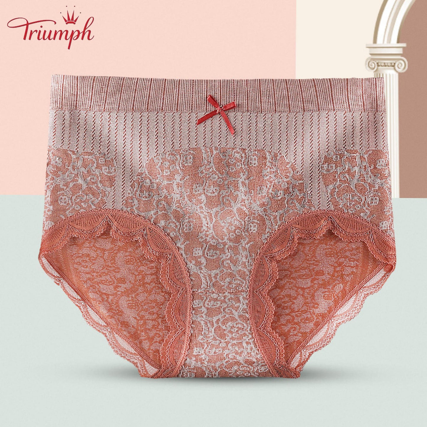 Triumph - Free Shipping,4 Pairs of Comfortable, Breathable High-Waisted Briefs,Lace Border