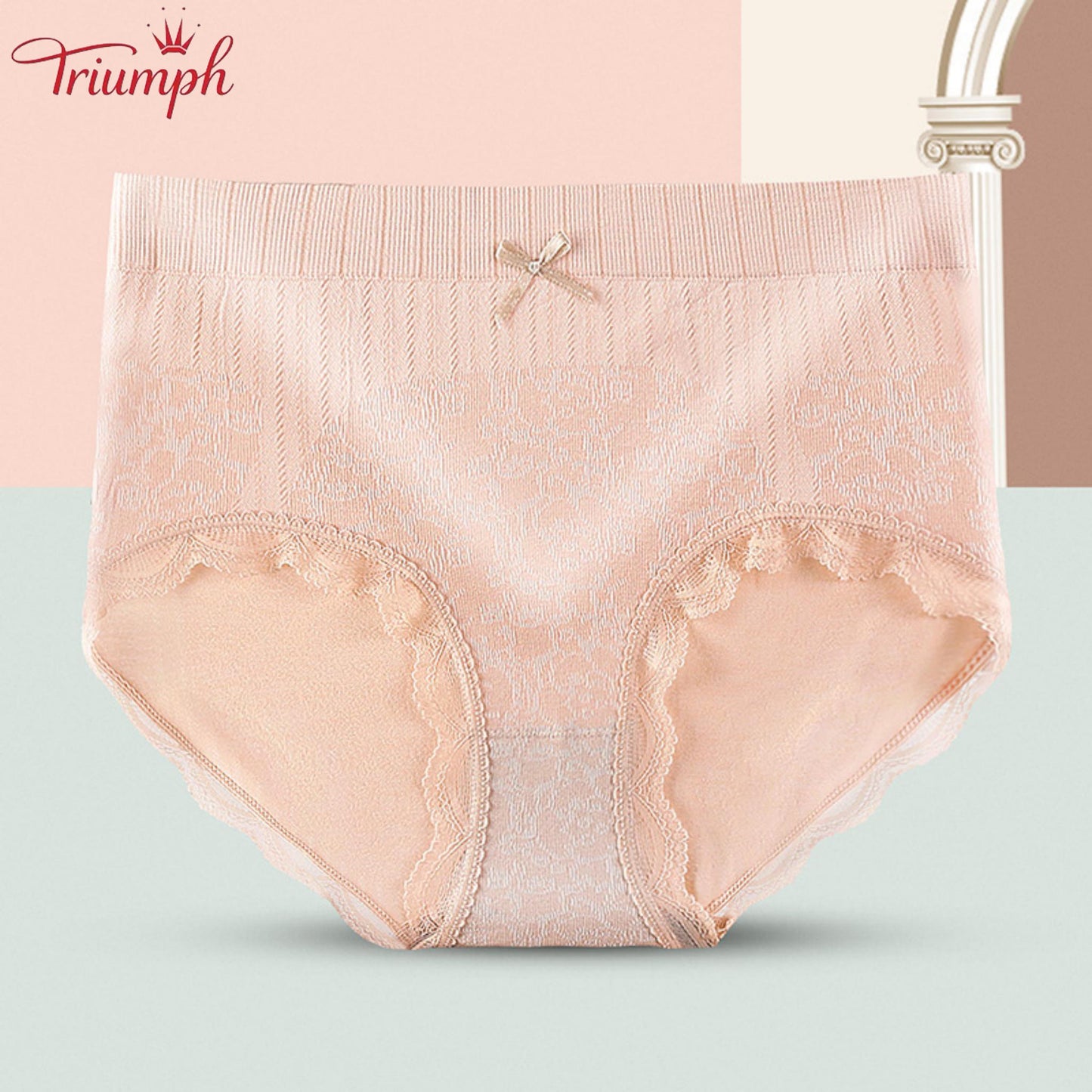 Triumph - Free Shipping,4 Pairs of Comfortable, Breathable High-Waisted Briefs,Lace Border