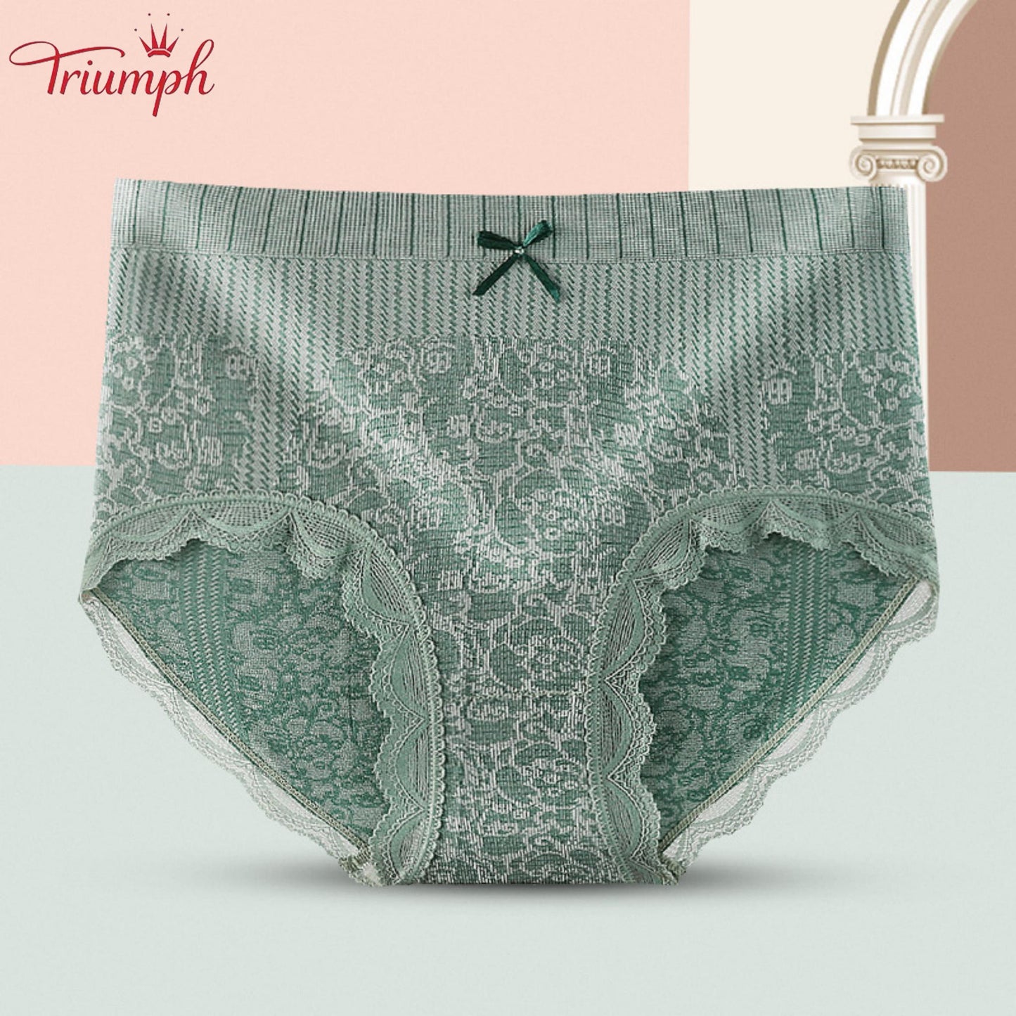 Triumph - Free Shipping,4 Pairs of Comfortable, Breathable High-Waisted Briefs,Lace Border