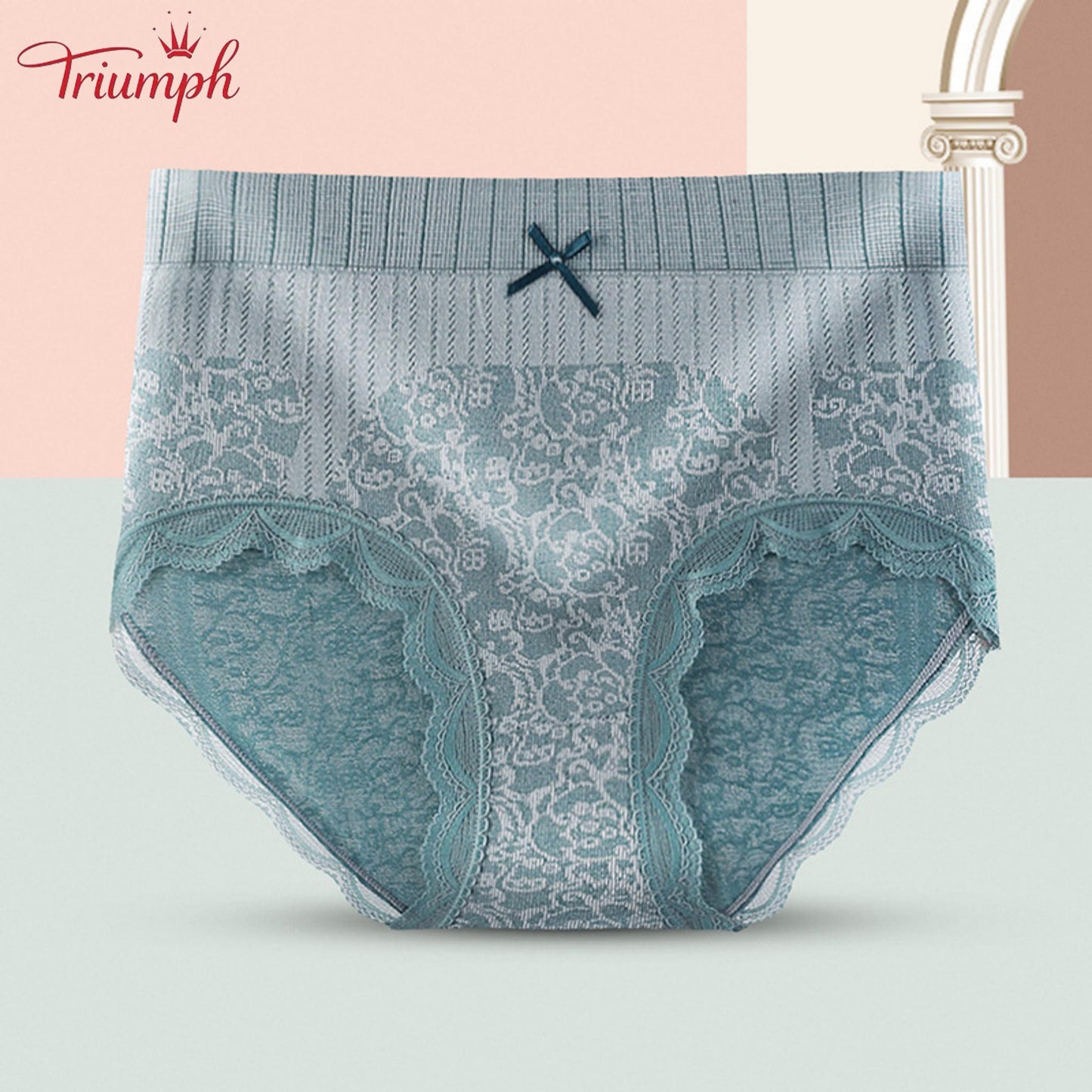 Triumph - Free Shipping,4 Pairs of Comfortable, Breathable High-Waisted Briefs,Lace Border