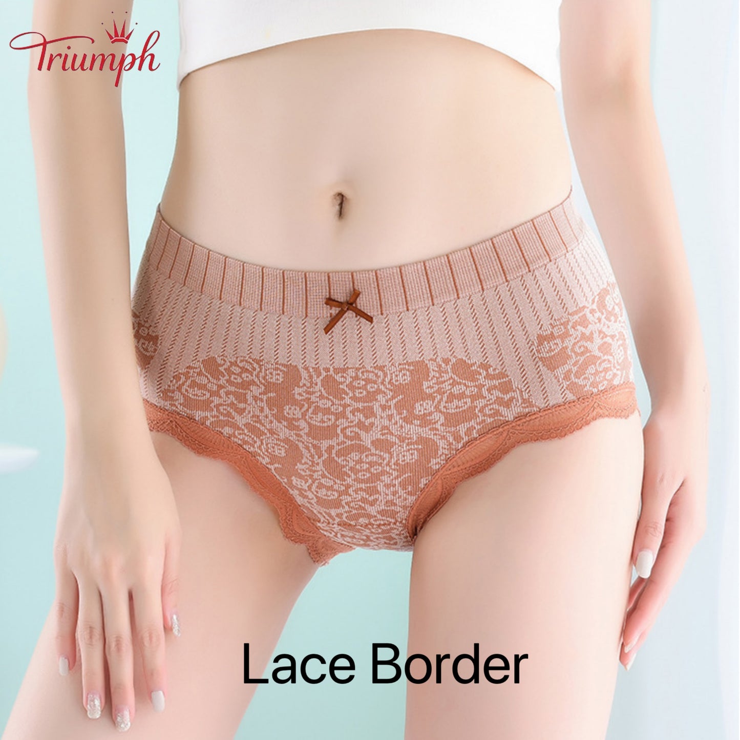 Triumph - Free Shipping,4 Pairs of Comfortable, Breathable High-Waisted Briefs,Lace Border
