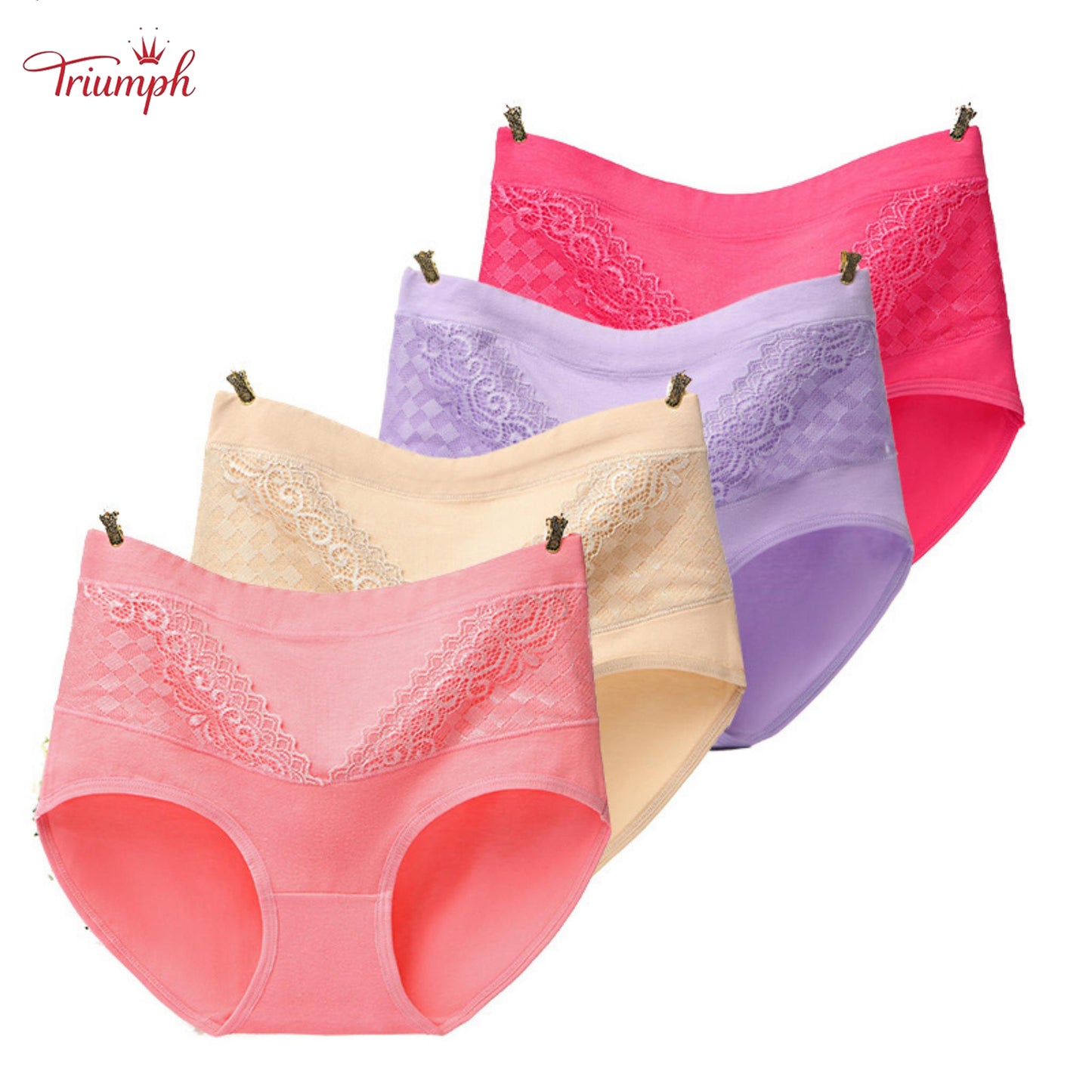Triumph - 4-Pack Cotton Briefs. Free Shipping. Tightens Tummy. Butt Lift