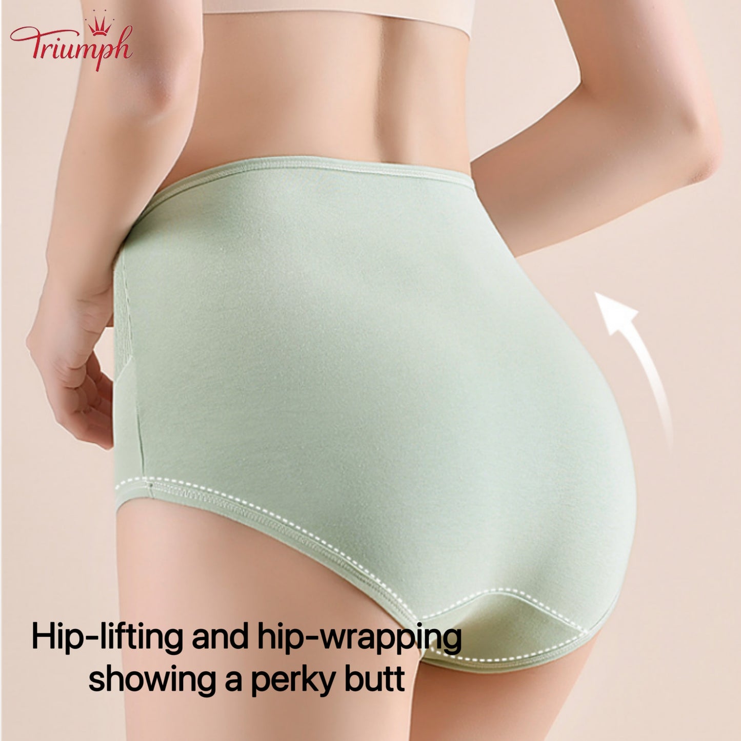Triumph - Set of 4 Cotton Panties, Tummy Control, Assorted Colors, Free Shipping