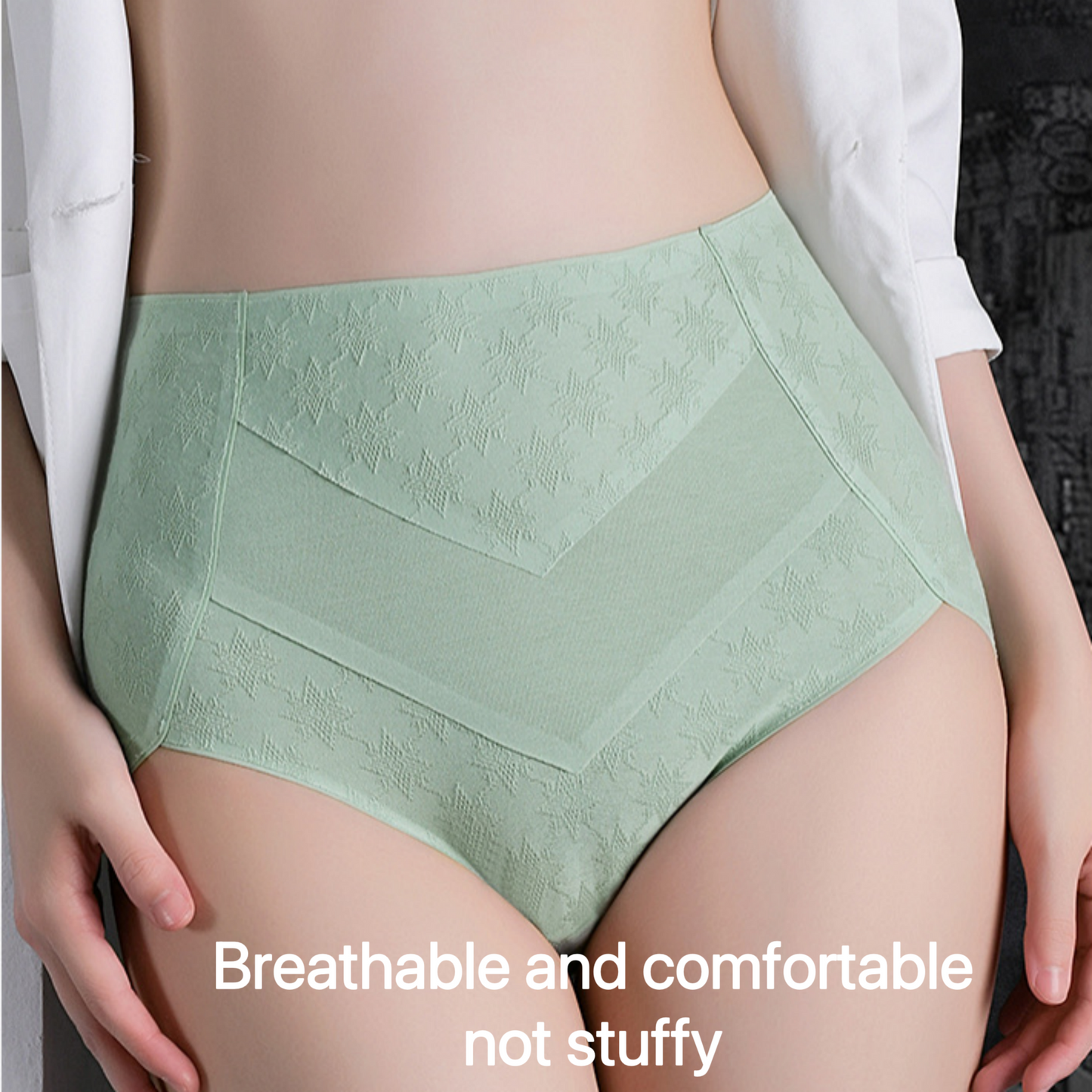 Triumph - 4-Pack Of Premium Cotton High Waisted Briefs With Cute Star Print, Free Shipping
