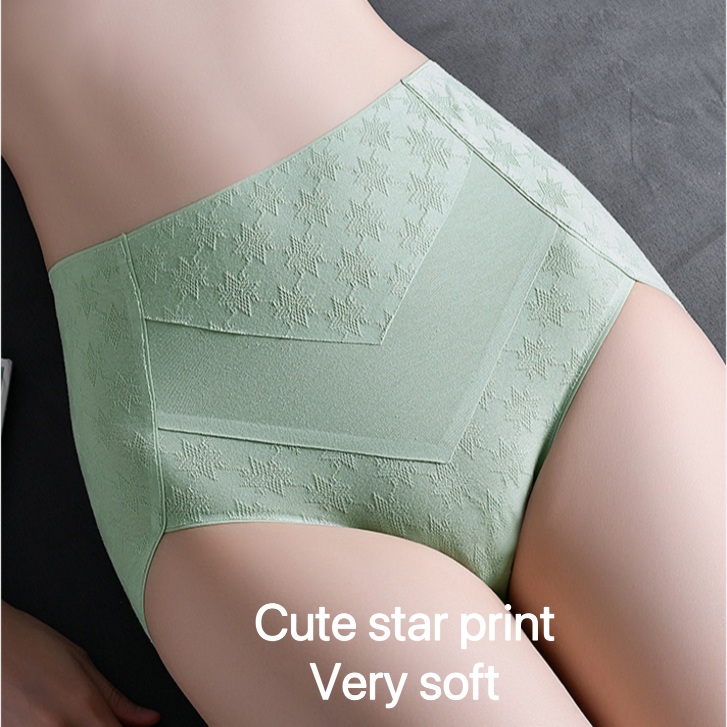 Triumph - 4-Pack Of Premium Cotton High Waisted Briefs With Cute Star Print, Free Shipping