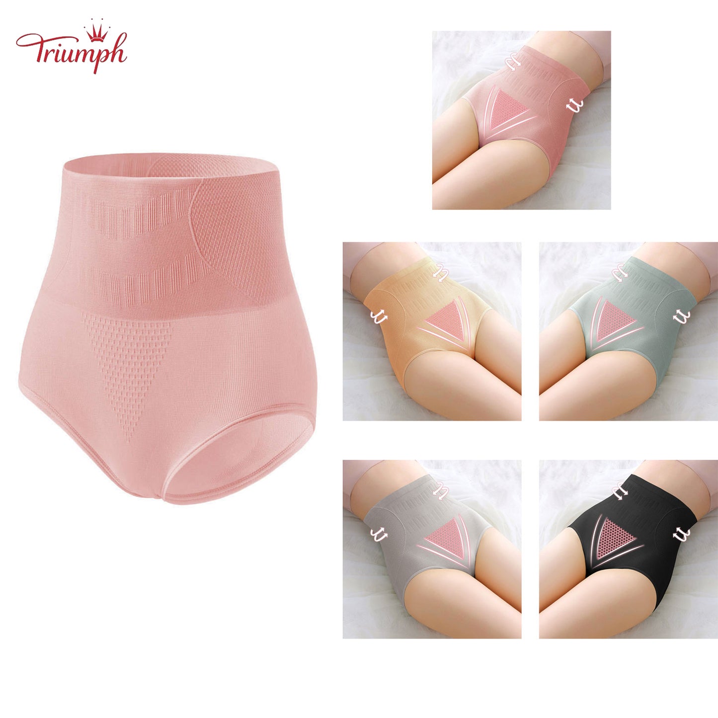 Triumph-Free shipping,5 Pack Women's Shapers Thermal Underwear Tummy Control Body Shaper Under Dress Graphene Mid Waist Extra Firm Underwear Sexy Panties