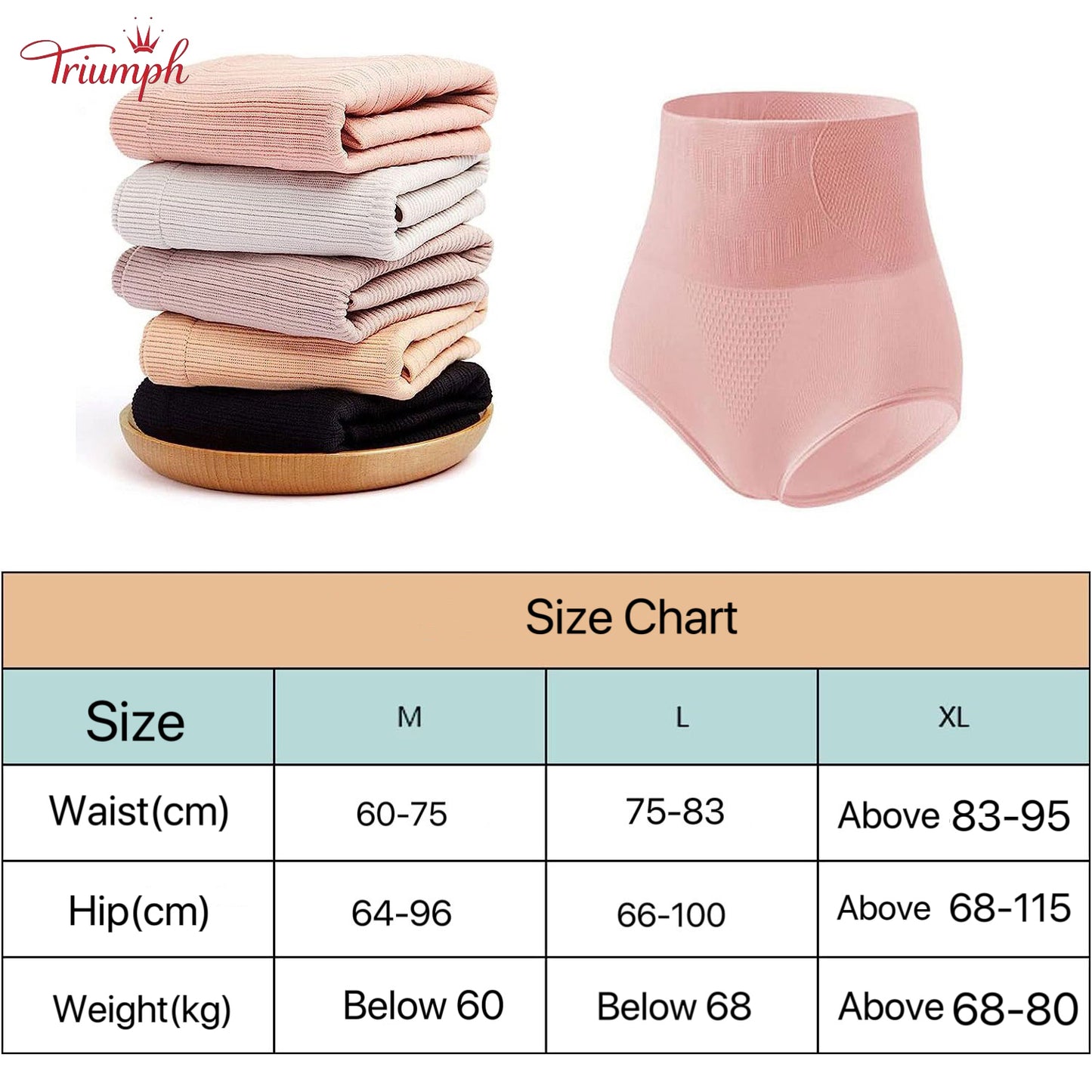 Triumph-Free shipping,5 Pack Women's Shapers Thermal Underwear Tummy Control Body Shaper Under Dress Graphene Mid Waist Extra Firm Underwear Sexy Panties