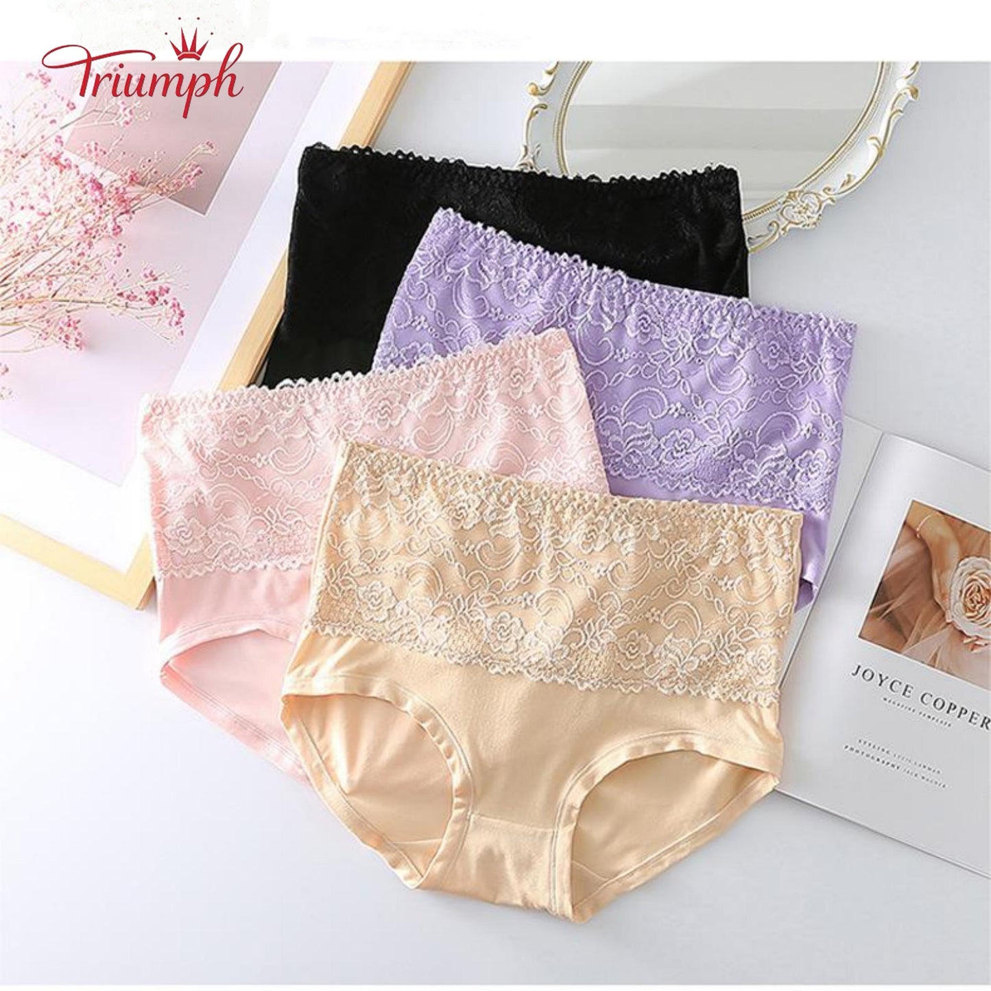 Triumph - 4 Pack Lace Panty, Free shipping,Tummy Tightening, Butt Lift, High Elasticity