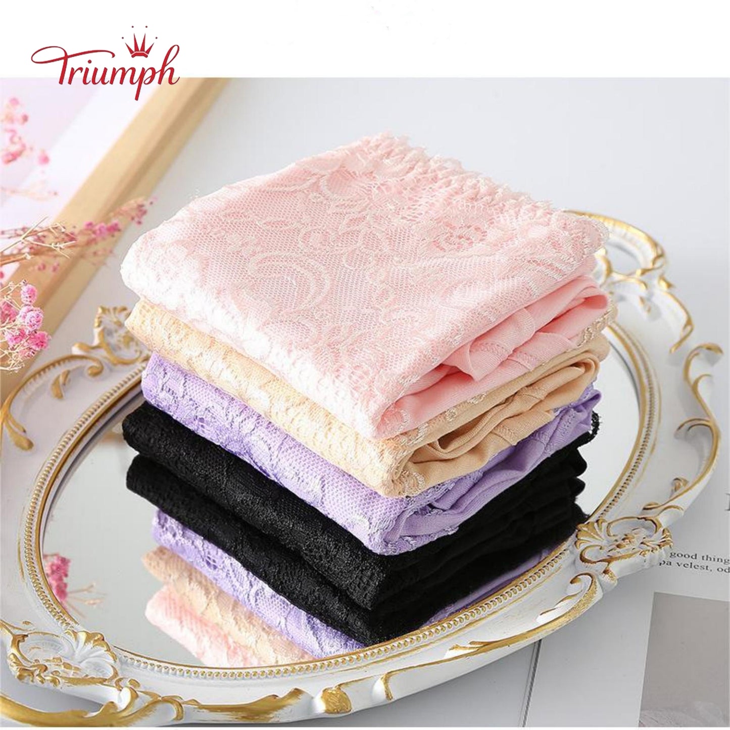 Triumph - 4 Pack Lace Panty, Free shipping,Tummy Tightening, Butt Lift, High Elasticity