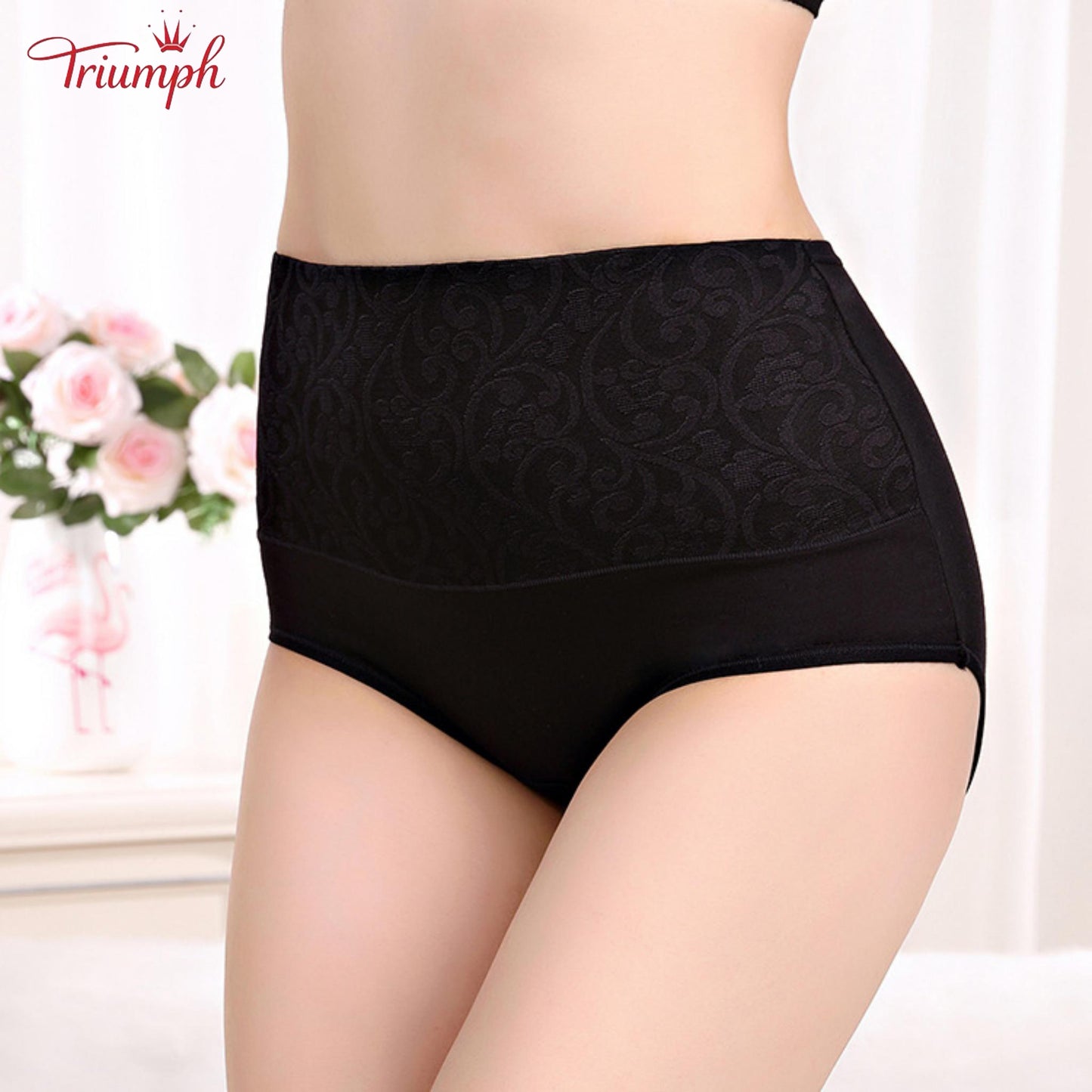 Triumph - Free Shipping,4-Pack of Comfortable Briefs,Lace Pattern Surface,Double Layer Cotton Crotch
