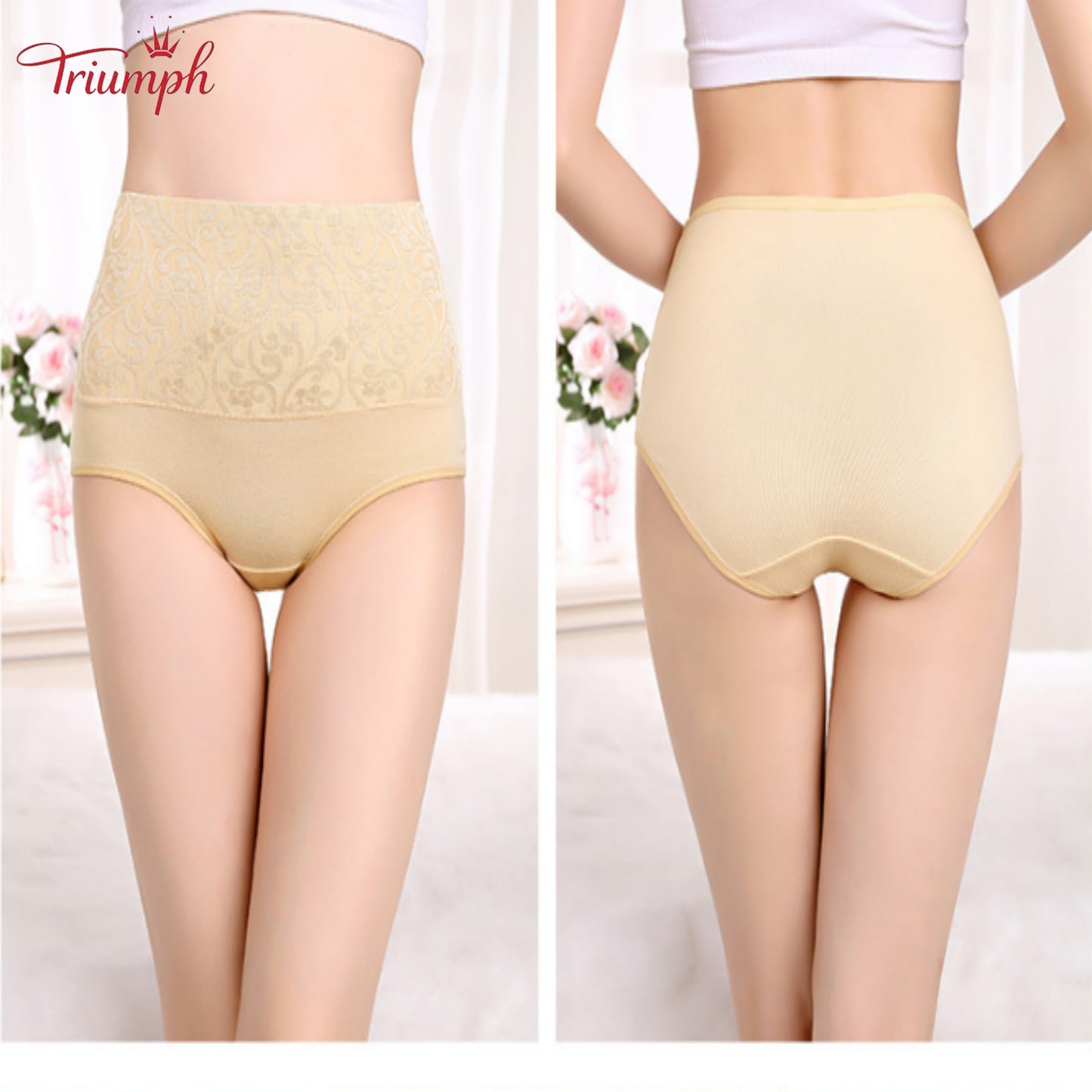 Triumph - Free Shipping,4-Pack of Comfortable Briefs,Lace Pattern Surface,Double Layer Cotton Crotch