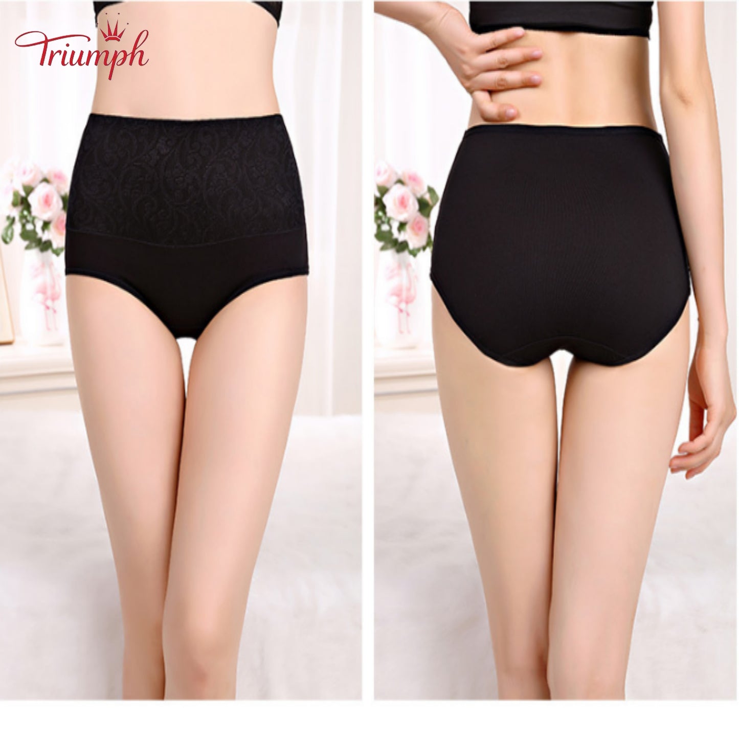 Triumph - Free Shipping,4-Pack of Comfortable Briefs,Lace Pattern Surface,Double Layer Cotton Crotch