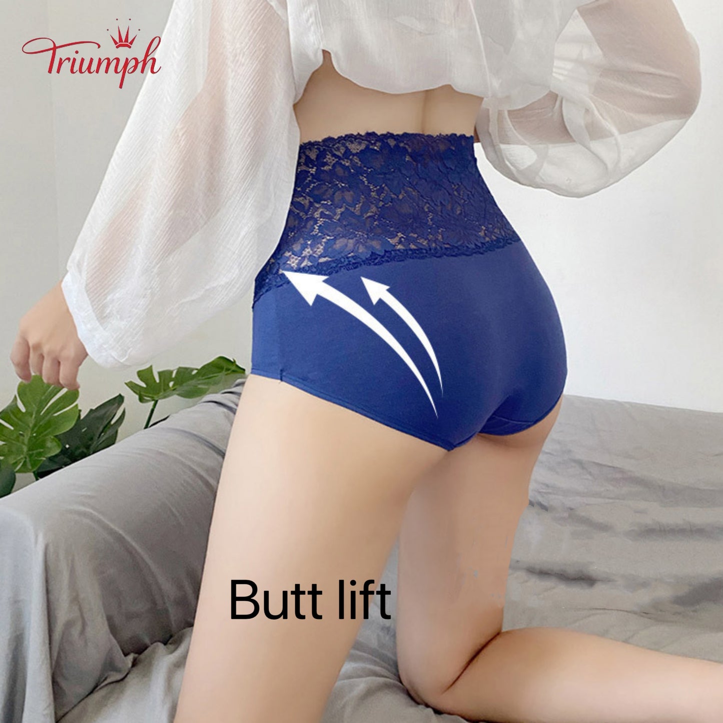 Triumph - Free Shipping，4-pack V-Shaped High-Waisted Lace Panties，Comfortable, Soft