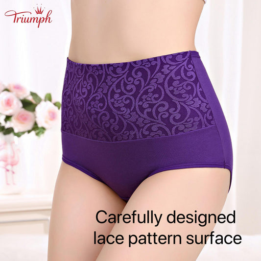 Triumph - Free Shipping,4-Pack of Comfortable Briefs,Lace Pattern Surface,Double Layer Cotton Crotch