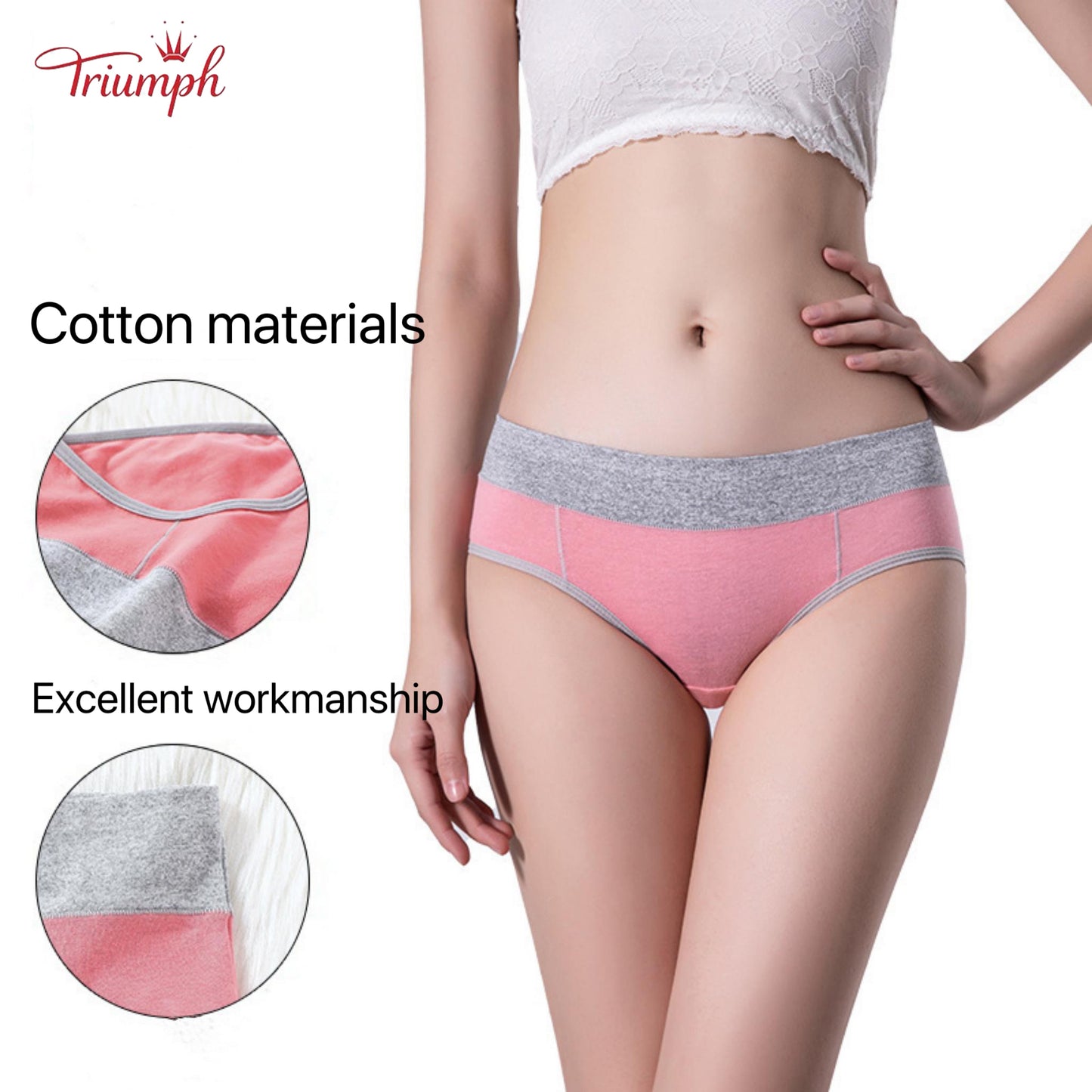 Triumph -4-Piece Women's Underwear Set，Highly Elastic Panty Waistband，Suitable For 40-110 KG
