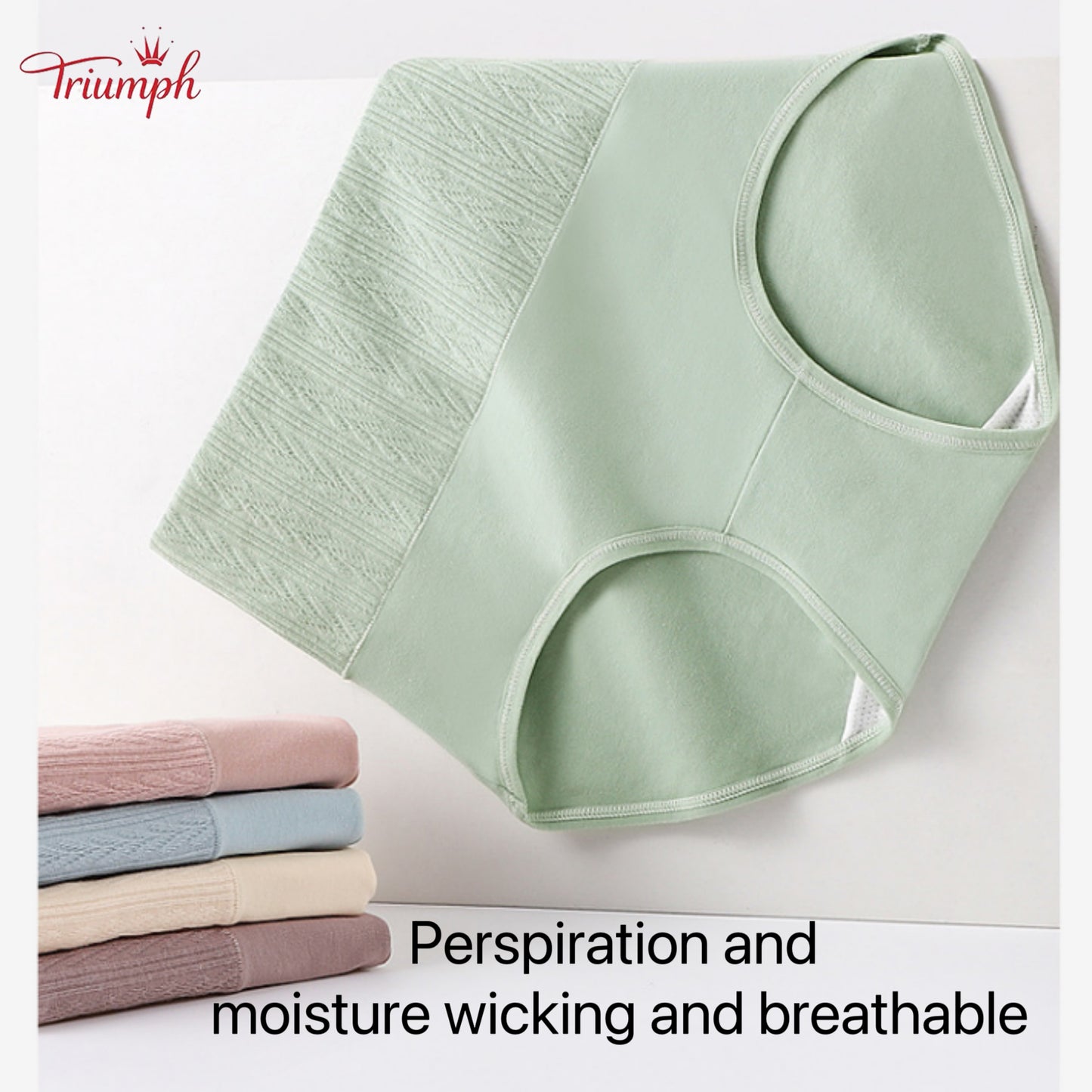 Triumph - Set of 4 Cotton Panties, Tummy Control, Assorted Colors, Free Shipping