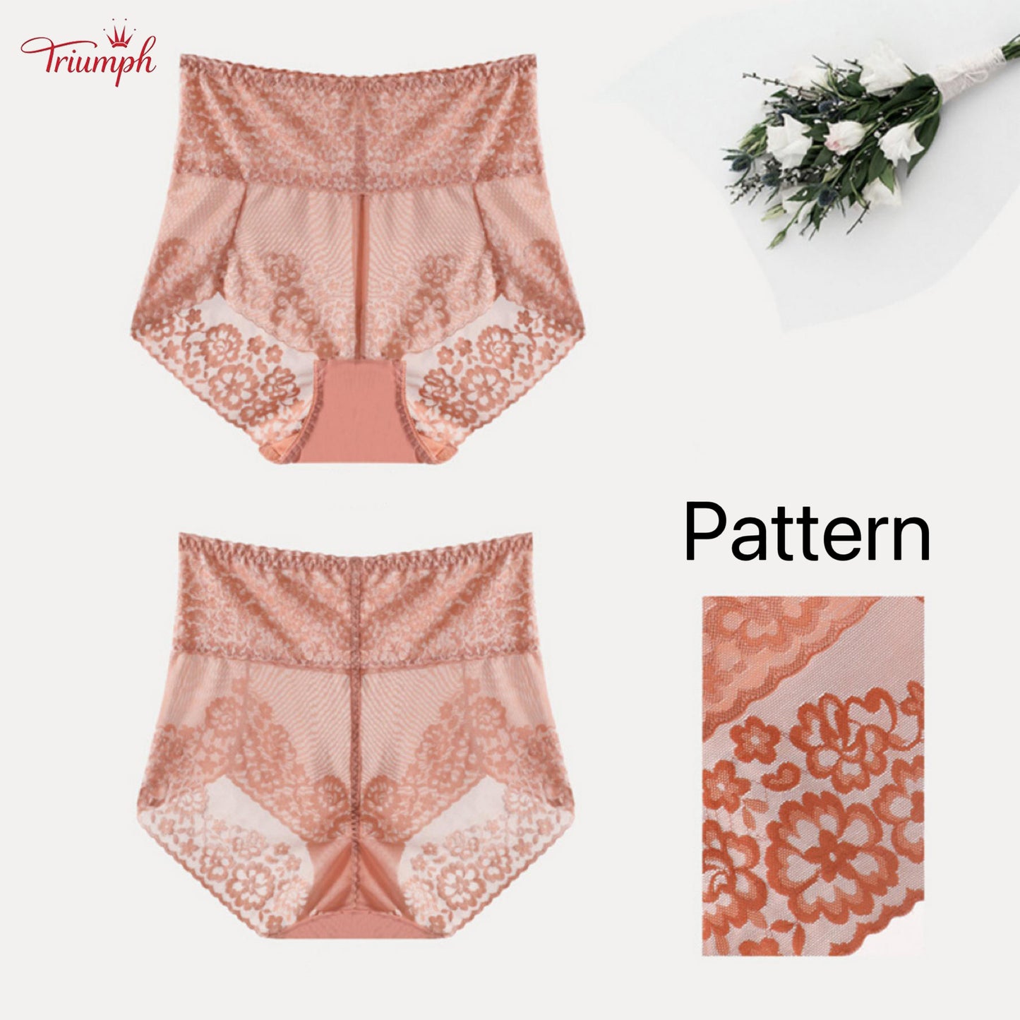 Triumph - Pack of 4 Sexy Lace Panties，Popular Lace，High Quality，Free Shipping，Suitable For 40-120KG