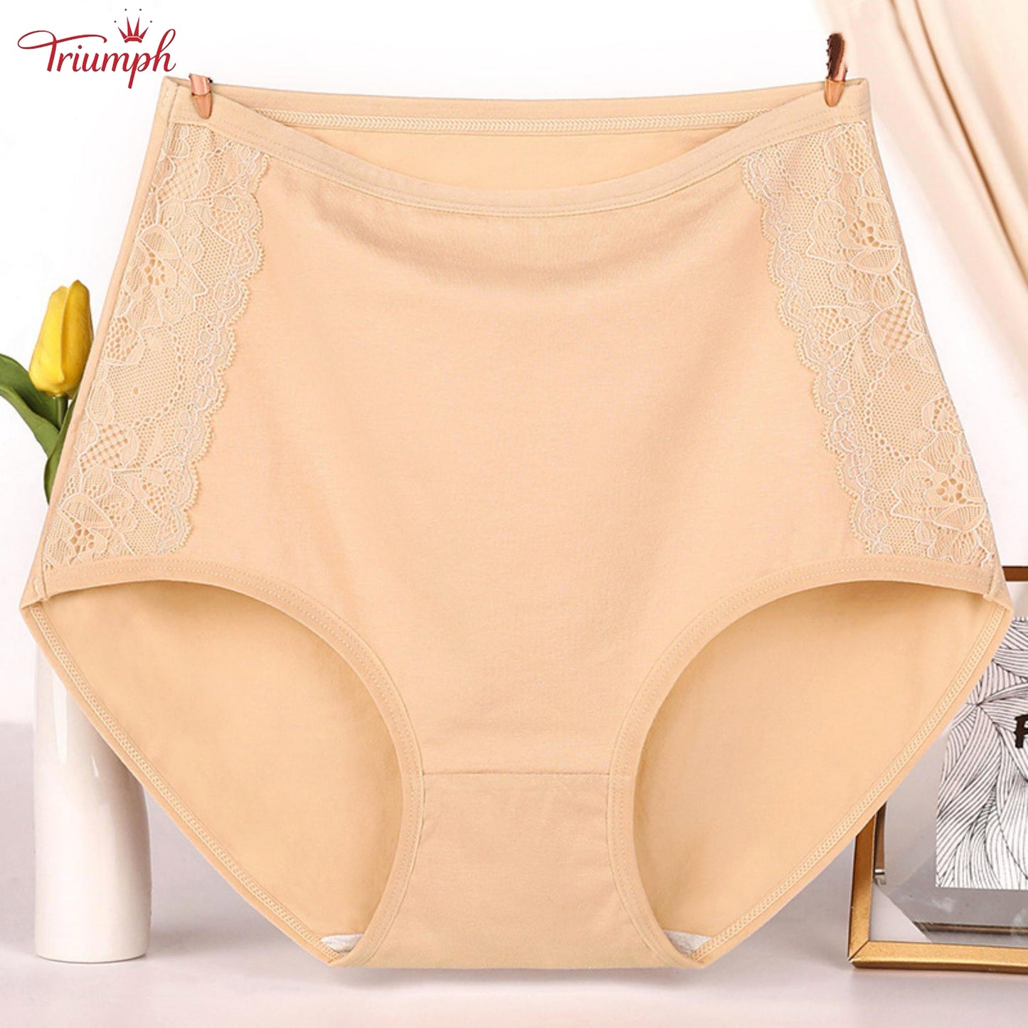 Triumph - 4-Pack Cotton High-Waisted Briefs，Free Shipping. Tightens Tummy. Butt Lift