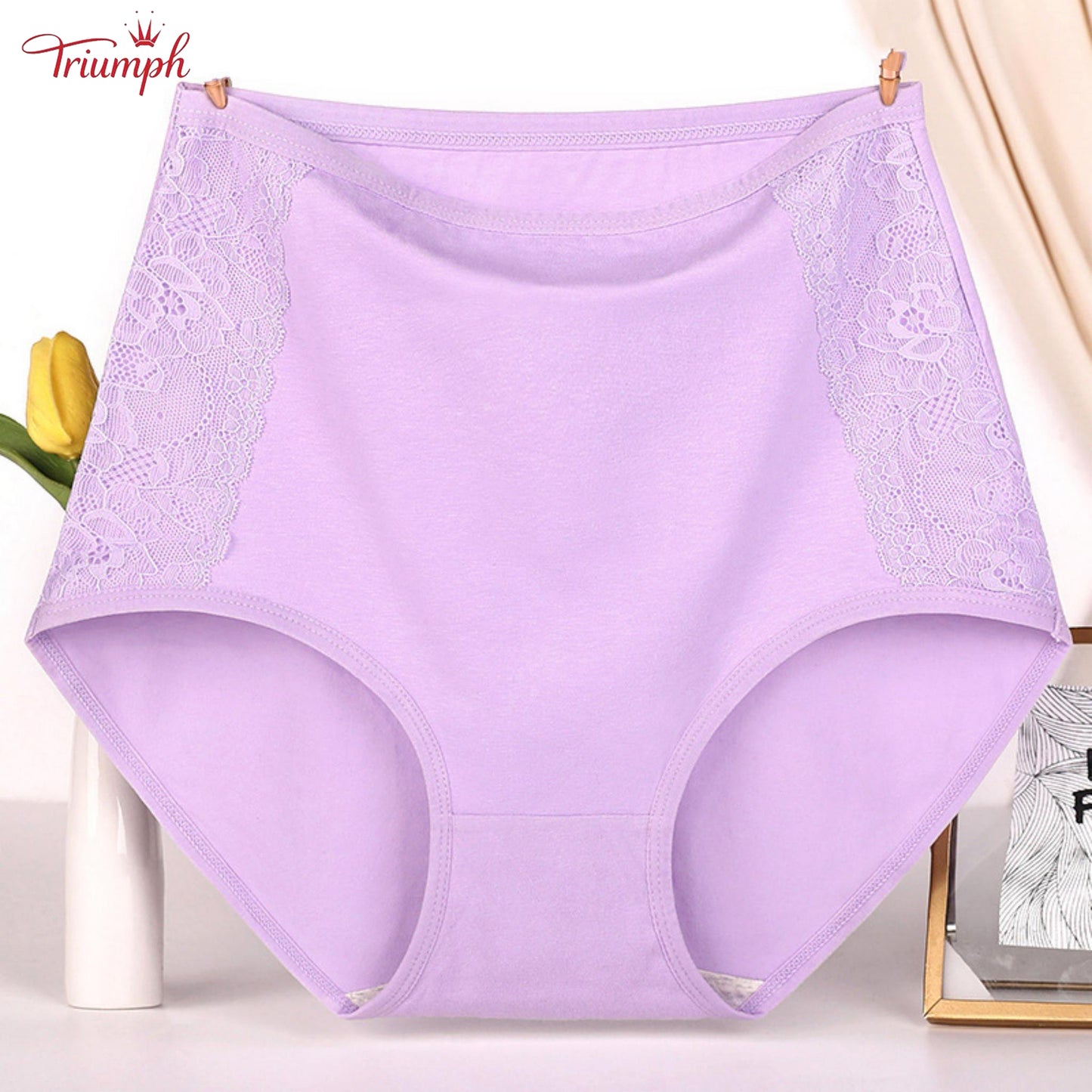Triumph - 4-Pack Cotton High-Waisted Briefs，Free Shipping. Tightens Tummy. Butt Lift