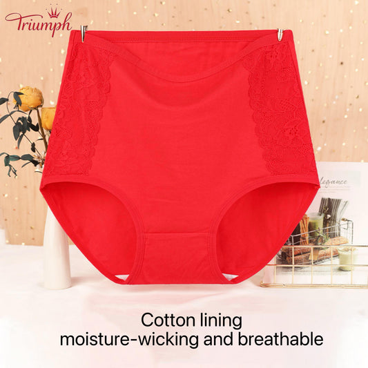 Triumph - 4-Pack Cotton High-Waisted Briefs，Free Shipping. Tightens Tummy. Butt Lift