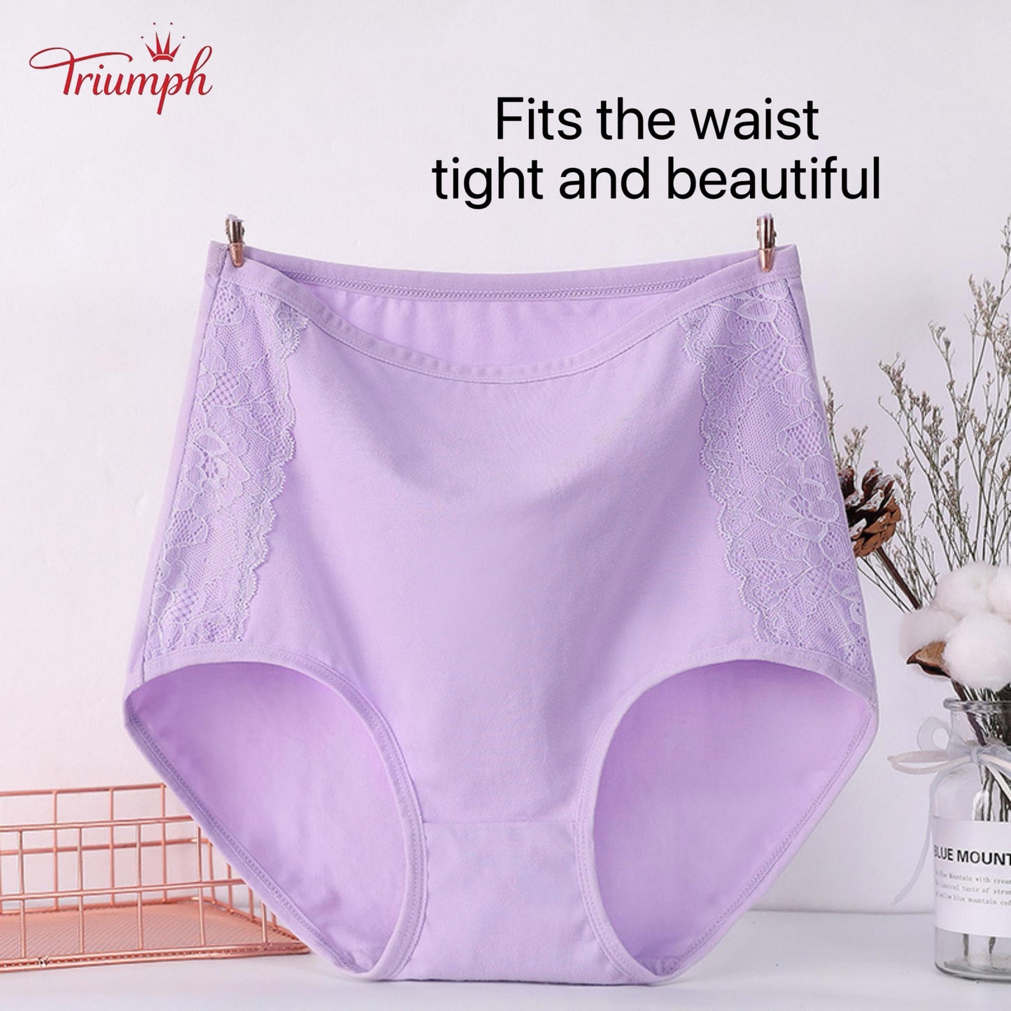 Triumph - 4-Pack Cotton High-Waisted Briefs，Free Shipping. Tightens Tummy. Butt Lift