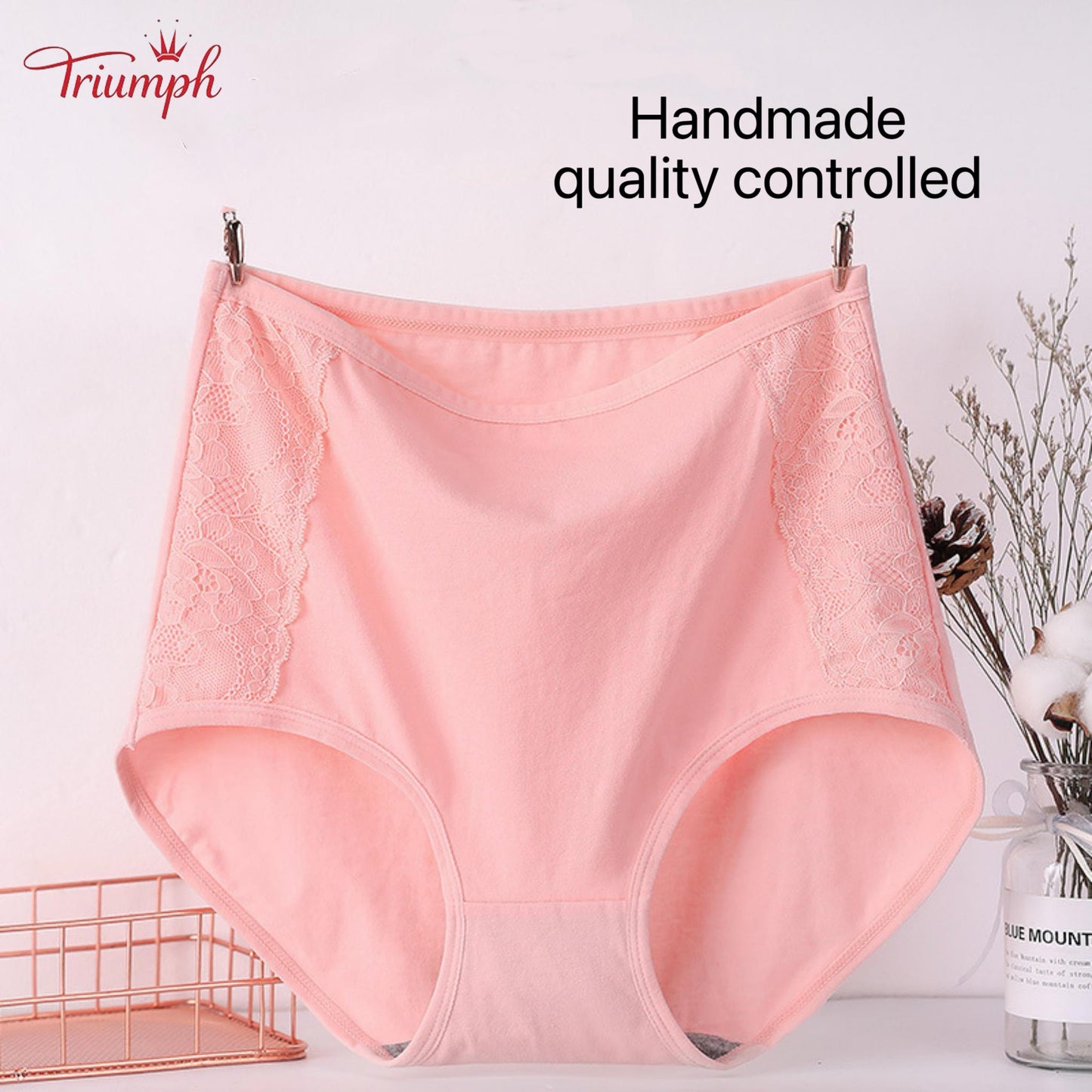 Triumph - 4-Pack Cotton High-Waisted Briefs，Free Shipping. Tightens Tummy. Butt Lift