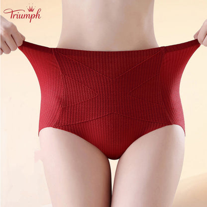 Triumph - Set of 4 Cotton Panties, Tummy Control, Assorted Colors, Free Shipping