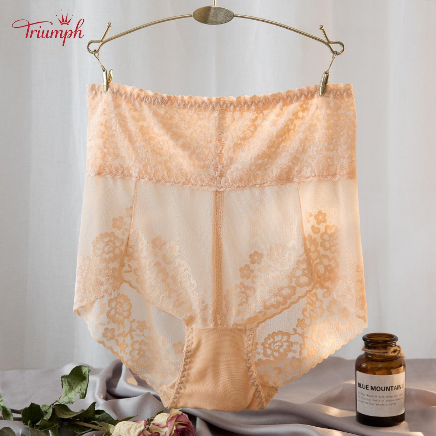 Triumph - Pack of 4 Sexy Lace Panties，Popular Lace，High Quality，Free Shipping，Suitable For 40-120KG