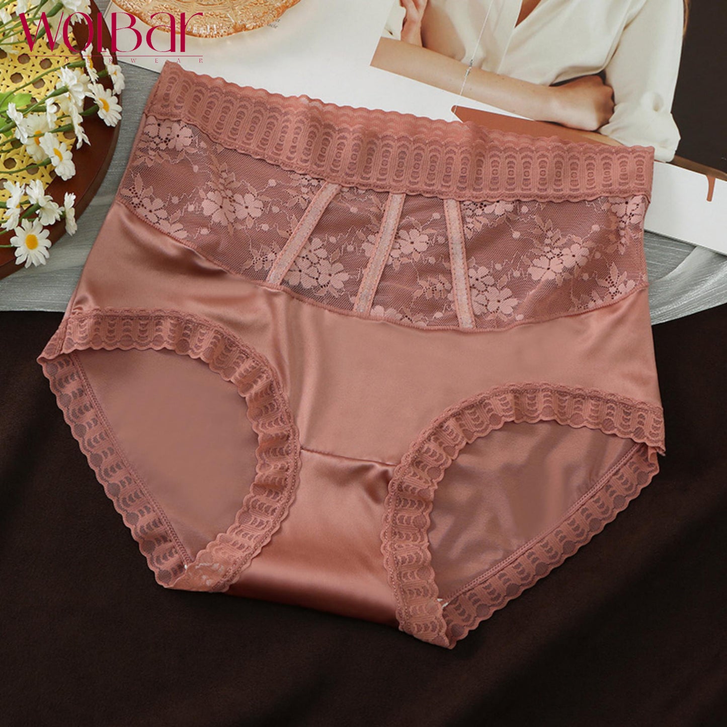 WolBar  Women's Lace Panties - Set Of 4，Cotton Lining，45-90kg and Above，Free Shipping