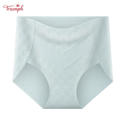 Triumph - 4-Pack Of Premium Cotton High Waisted Briefs With Cute Star Print, Free Shipping