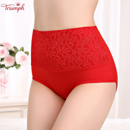Triumph - Free Shipping，4-Pack of Comfortable Briefs，Lace Pattern Surface，Double Layer Cotton Crotch