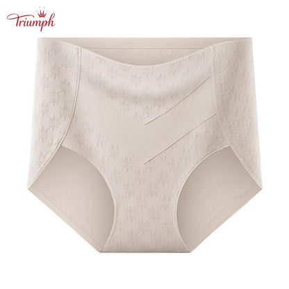 Triumph - 4-Pack Of Premium Cotton High Waisted Briefs With Cute Star Print, Free Shipping