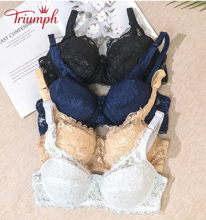 Triumph - Bra pack of 3，Free shipping，New Plus Size Sexy Lace Push Up Bra